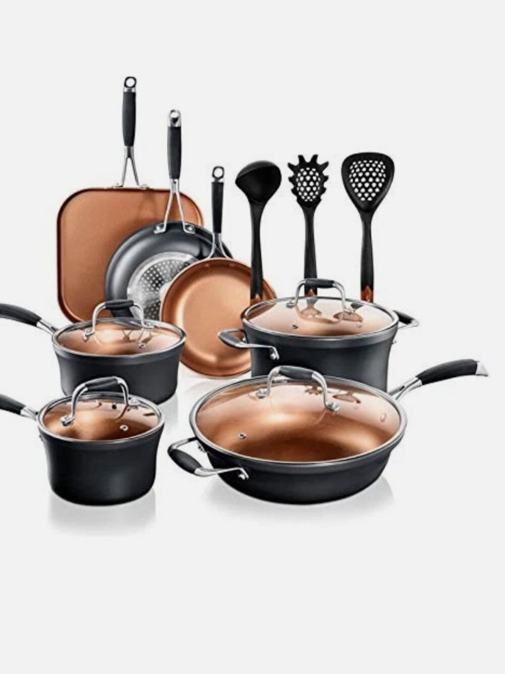 14-Piece Non-Stick Pots & Pans Set - Multi-Sized Cooking Pots W/Lids
